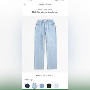 Abercrombie High Rise Vintage Straight Jean